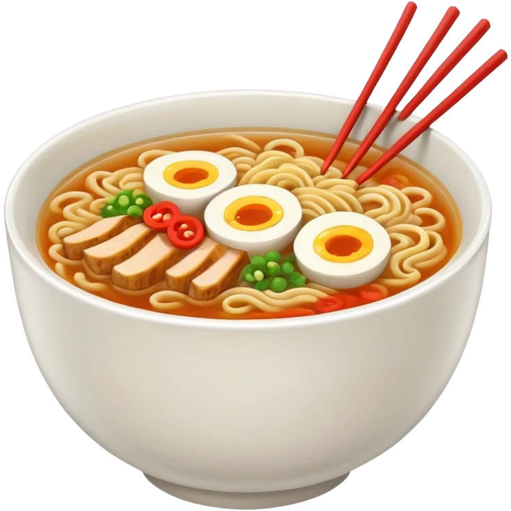 ramen bowl with one chopsticks emoji