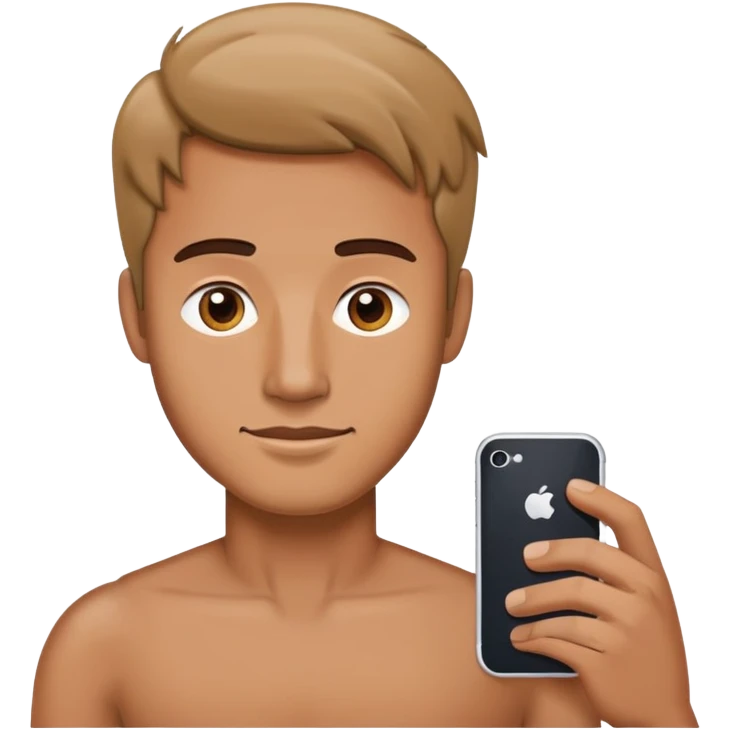 A man with his iphone emoji
