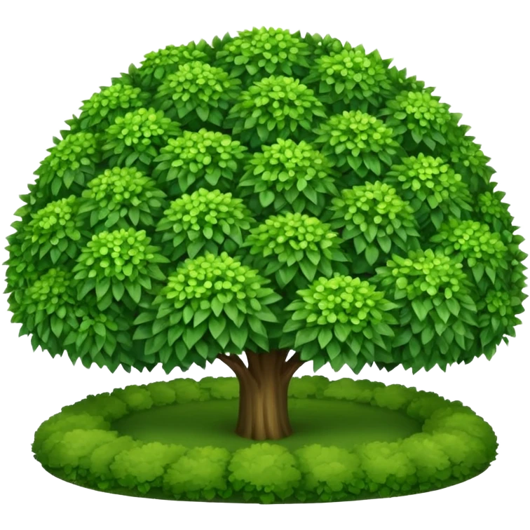 round shrubs in a large, spacious garden emoji