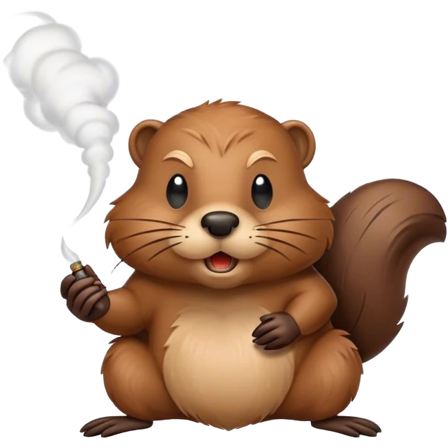 Beaver puffing smoke emoji