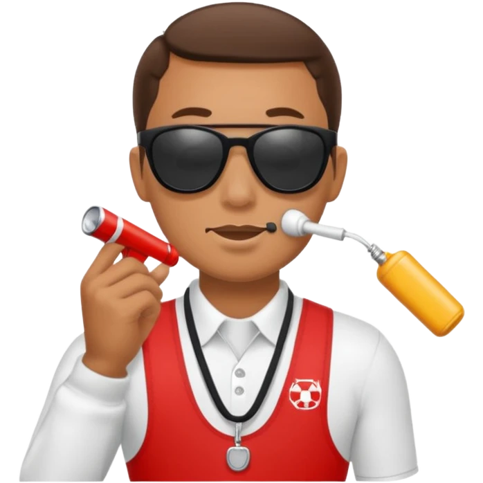 lifeguard with whistle emoji