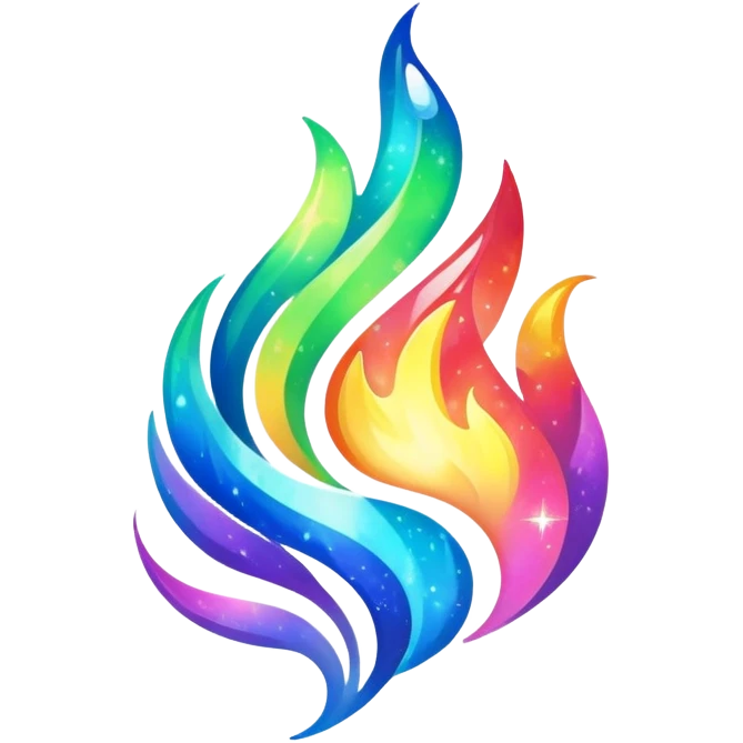 Shiny Epic Sparkly Aurora Flame emoji