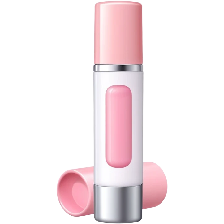 Powder pink lip balm, cute emoji