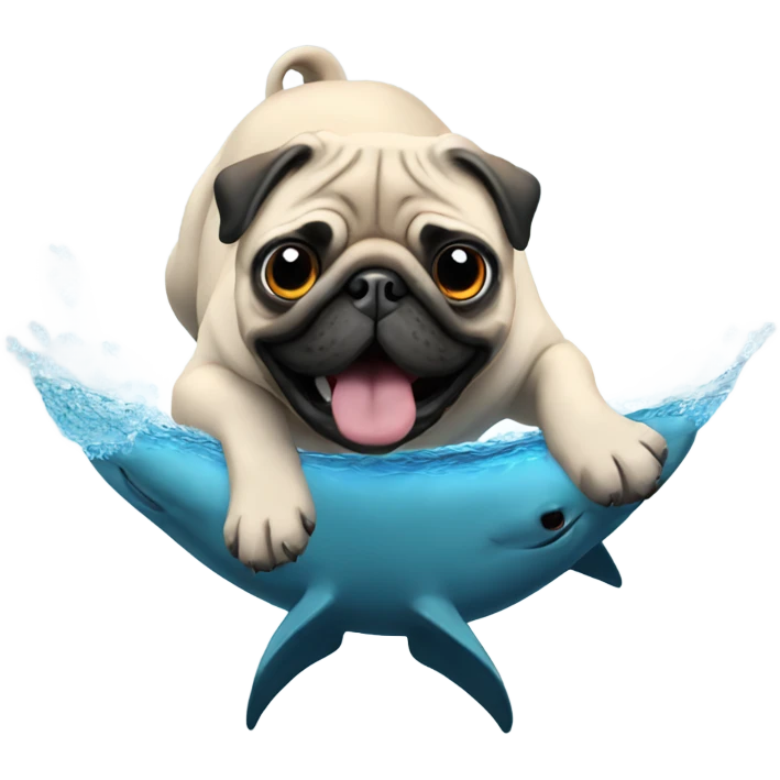 Pug diving with sharks  emoji