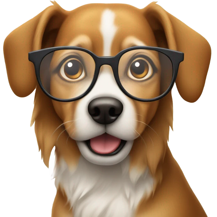 Dog with glasses  emoji
