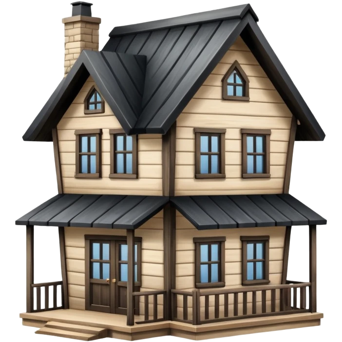 Black-roofed house emoji