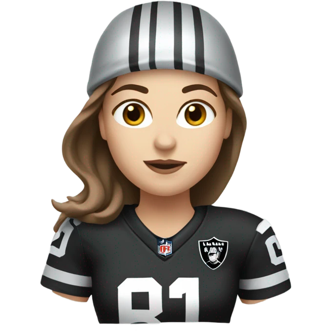 Raiders fan white female with brown hair  emoji