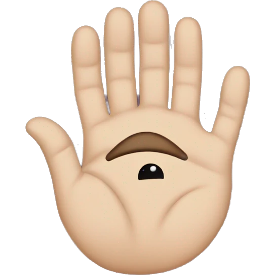 a hand gesture superimposed on a sad face emoji