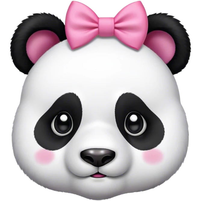 Panda with a pink bow emoji