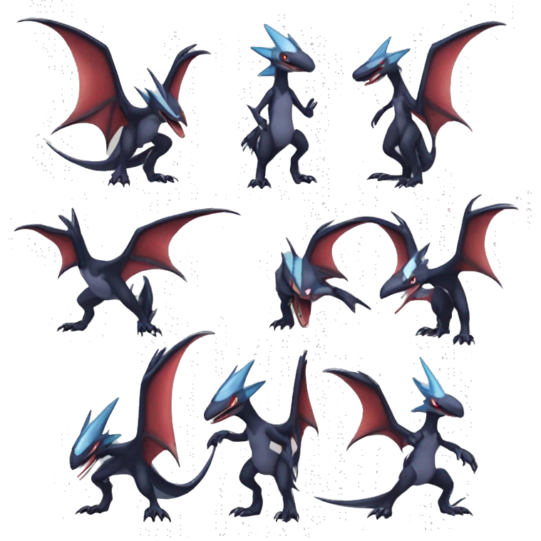 Edgy Cool Nargacuga-Noivern-Latias-Garchomp-Pokémon Full Body emoji