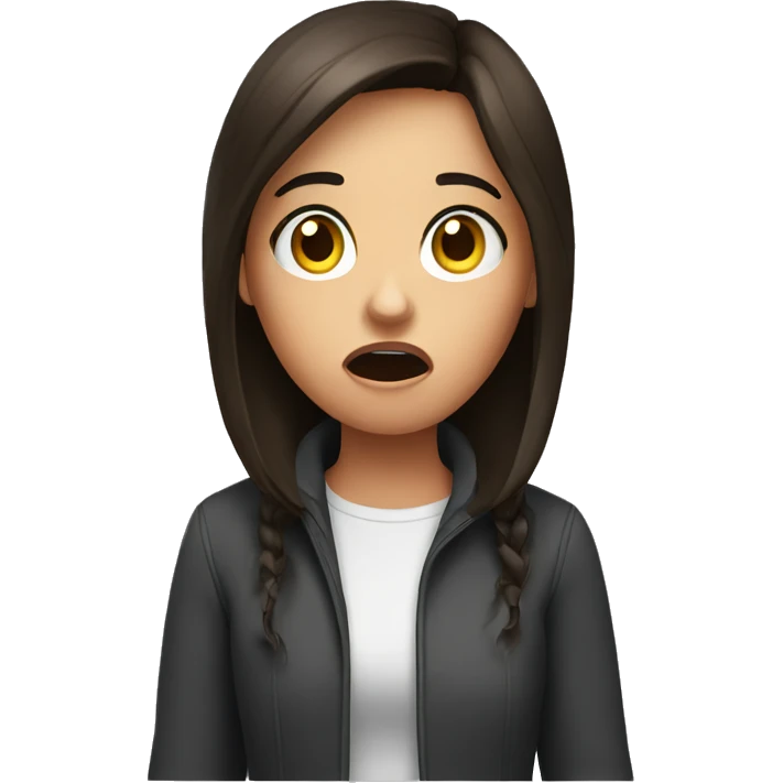 Shocked brunette girl emoji