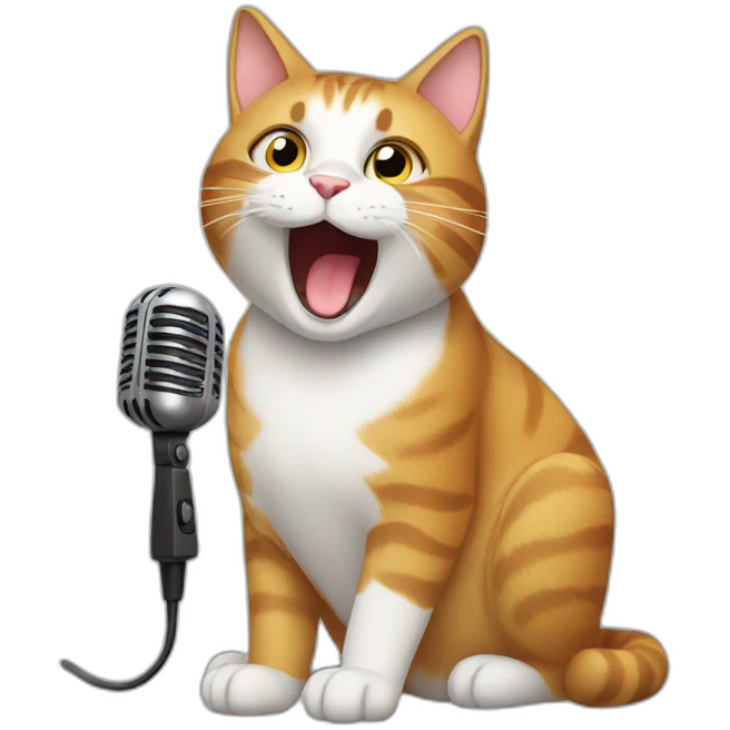 Cat singing emoji