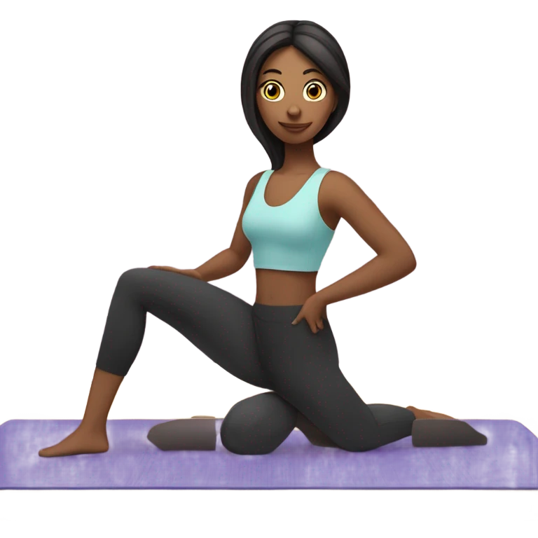 A girl in a mat Pilates  emoji