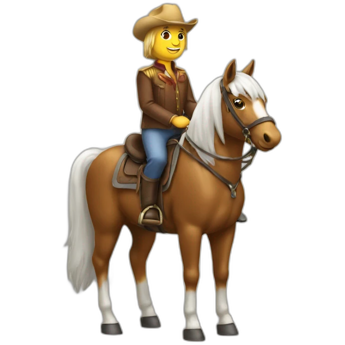Chat sur un cheval emoji