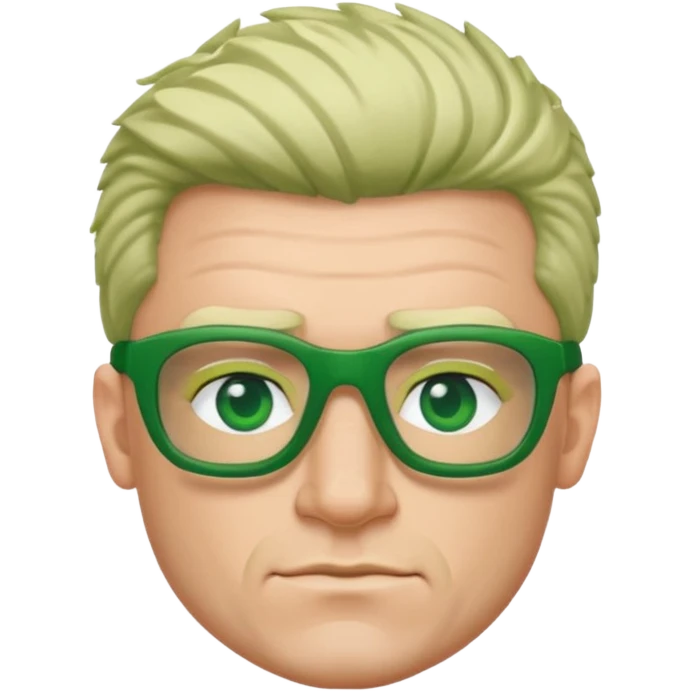 irish rugby player with skin head hair and green glasses emoji