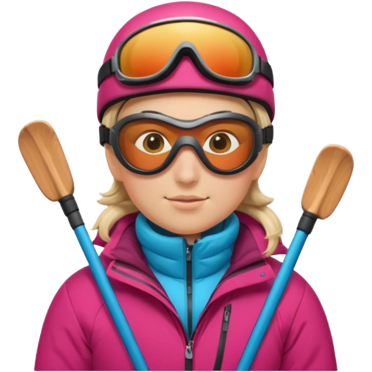 skier with poles in the snow emoji