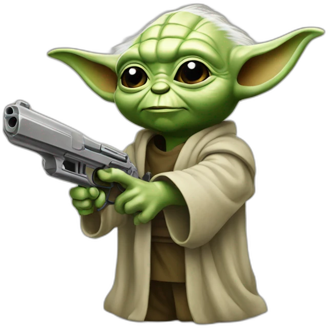 Yoda avec un pistolet emoji