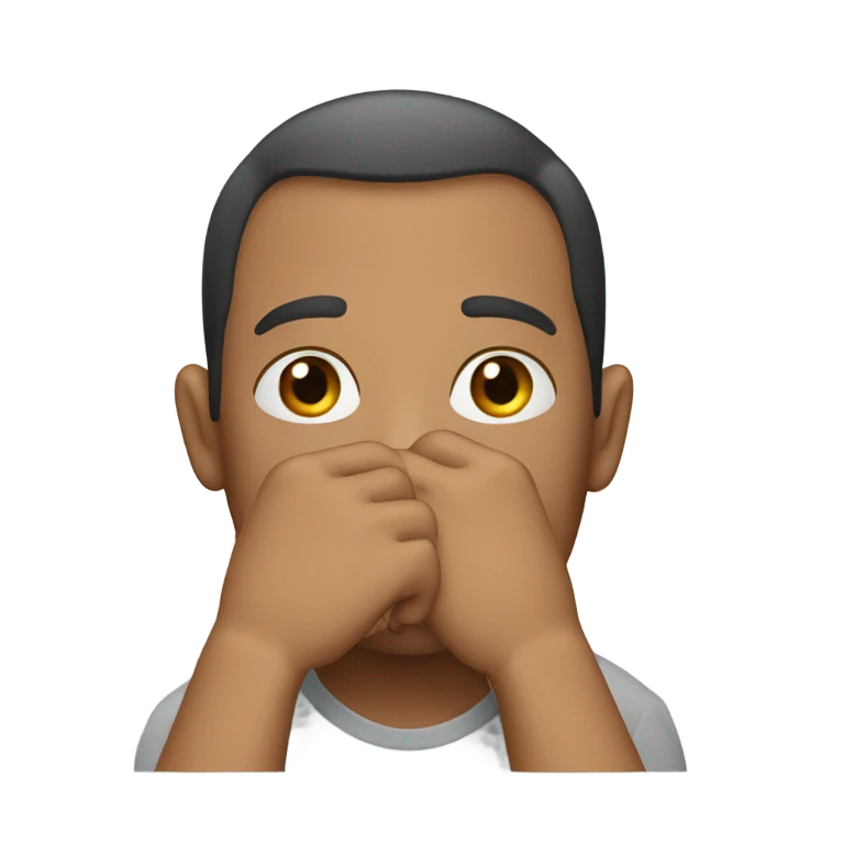 the guy put his hand over his mouth emoji