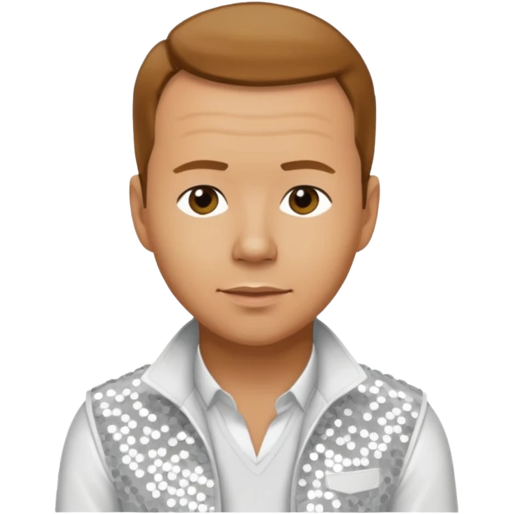 Donnie Wahlberg from NKOTB with golden brown hair, white sequin outfit emoji