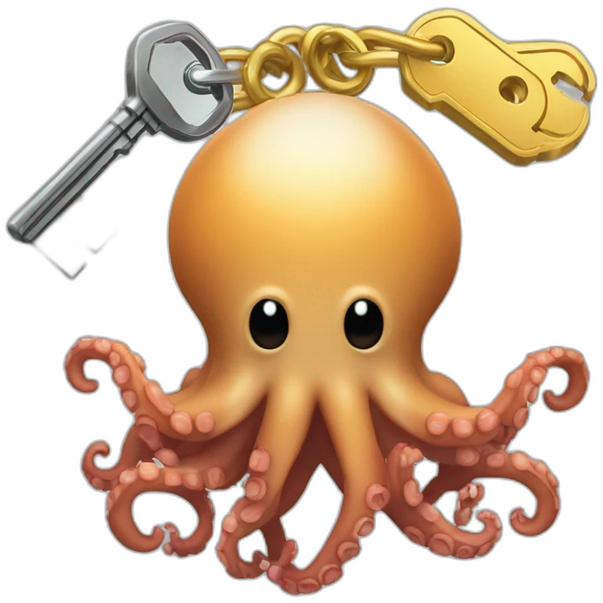 a logo for osvauld - and open source credentials manager webapp logo with octopus holding lot of keys emoji