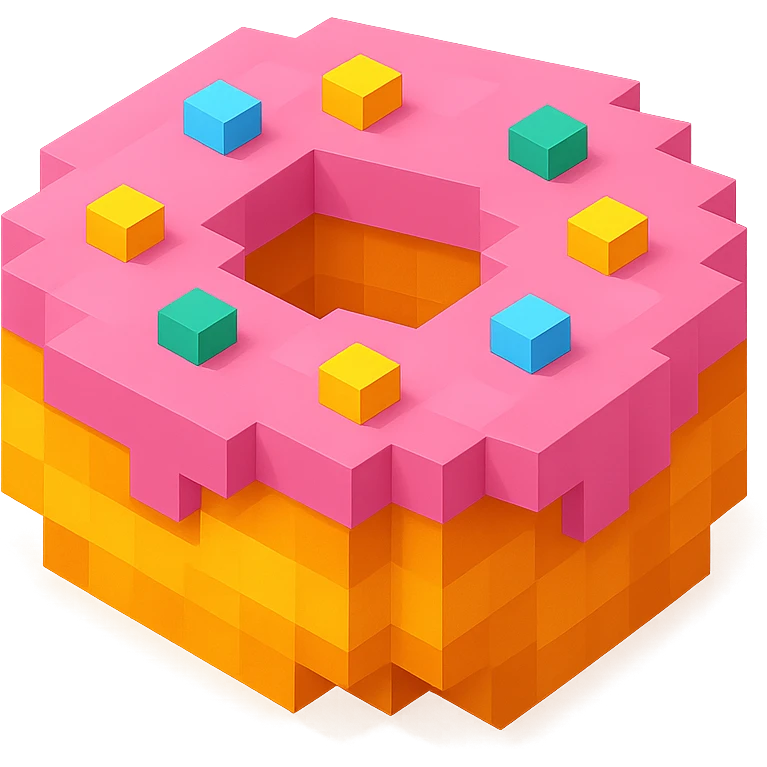 donut in voxel style emoji
