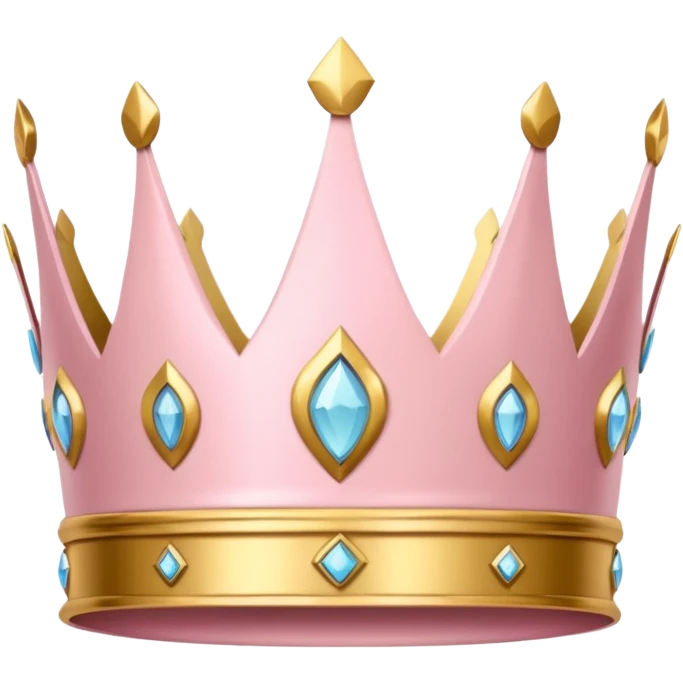 A luxurious light pink crown with golden accents and elegant details, featuring a prominent empty space  emoji