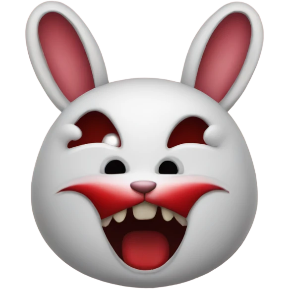 Evil bunny in red  emoji