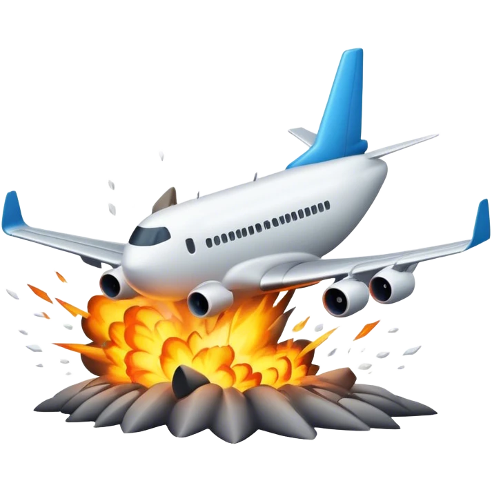 Plane crash exploding on landing  emoji
