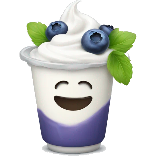 Yogurt with blueberries emoji