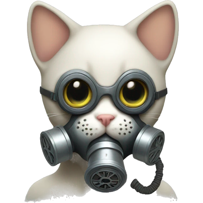 Kitty with Gas Mask emoji