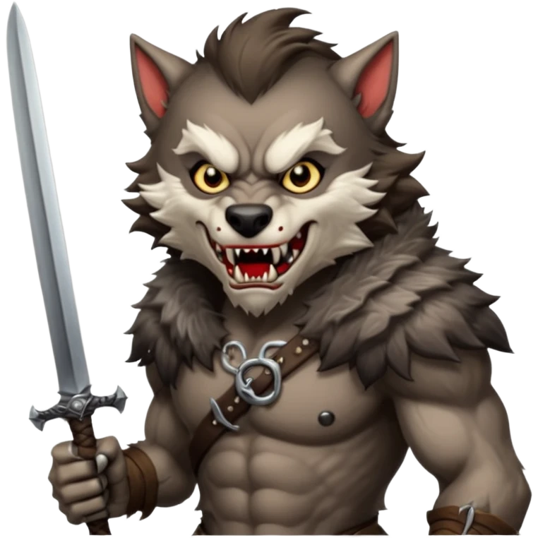 Werewolf with sword emoji