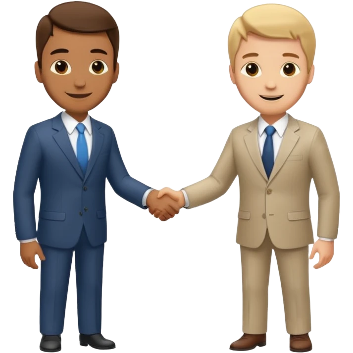 A man shaking hands with a white man emoji