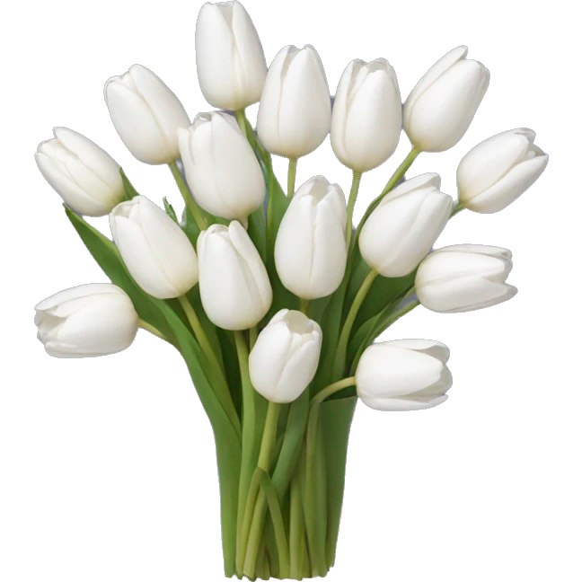 white tulip bouquet  emoji
