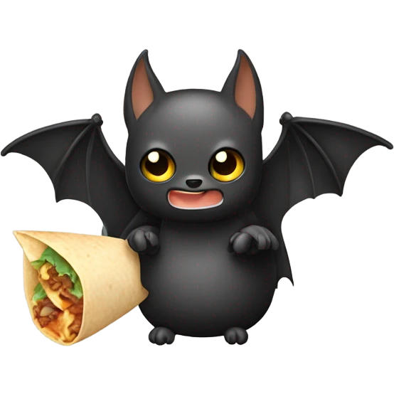 Bat eating a burrito emoji