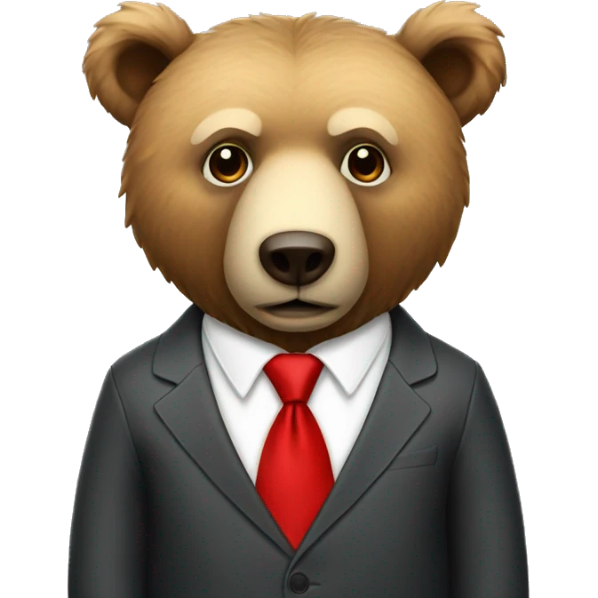Bear with red tie emoji