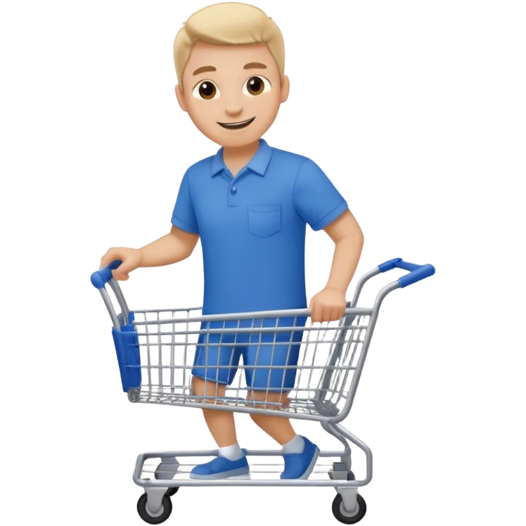 Pushing a shopping cart emoji