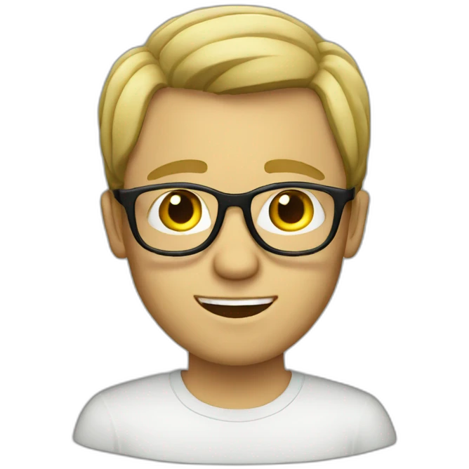 dark blond european men with glasses emoji