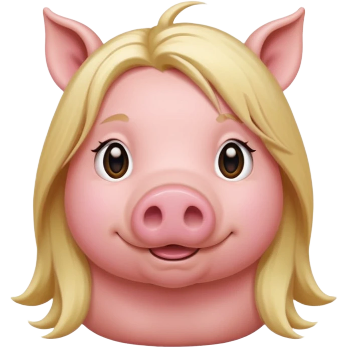 pig with long blonde hair emoji