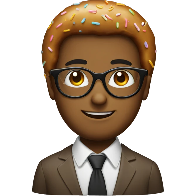 A nerdy donut with glasses emoji