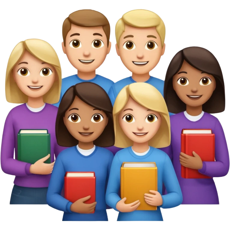 a bunch of people on the cover of a book emoji