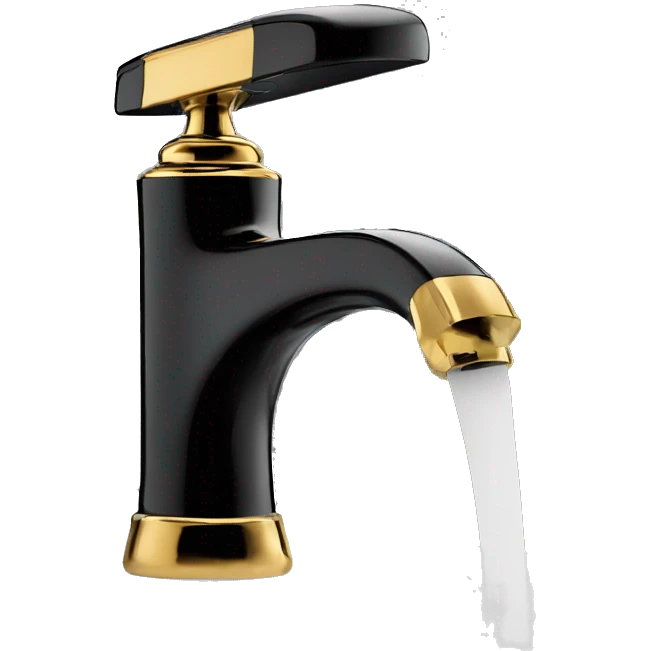 Black and gold washbasin mixer tap emoji