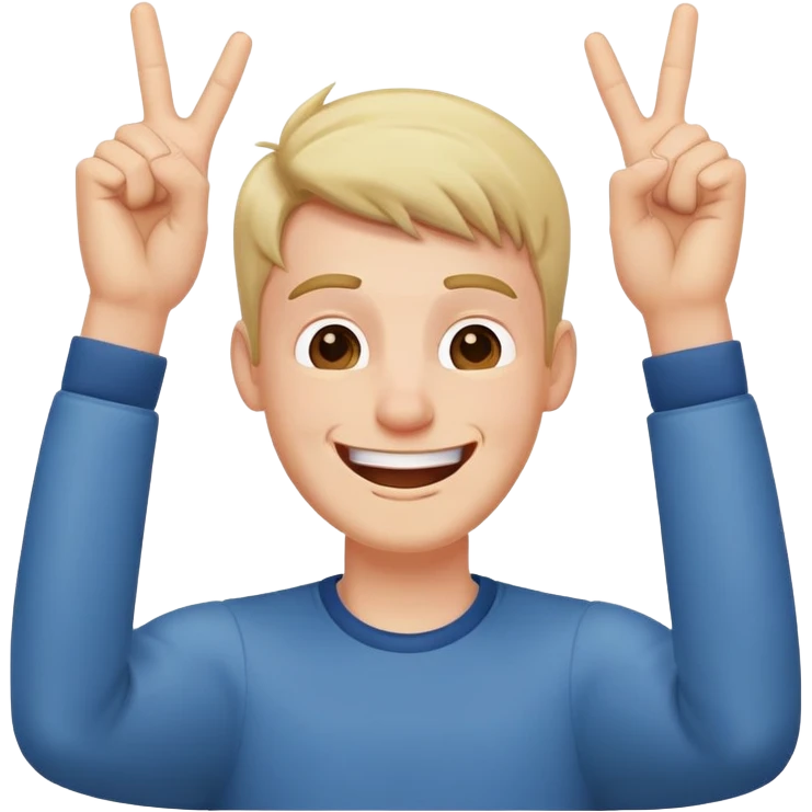 guy laughing with both hands to side of head with pointer and middle finger towards head aswell emoji