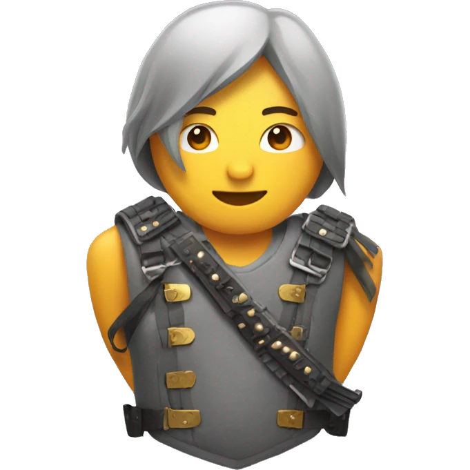 a grey heart with a bullet bandolier on it  emoji