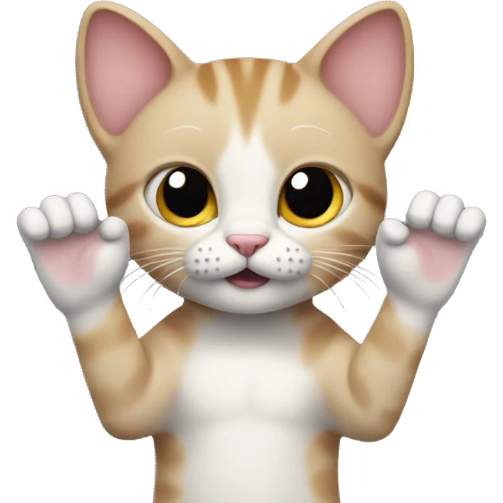 kitty with hands up emoji