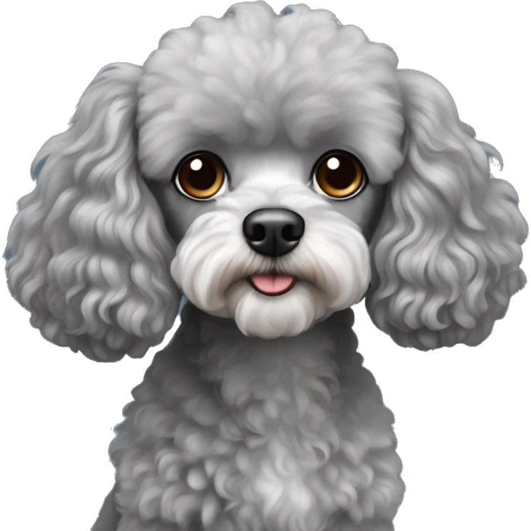 Mini grey cavalier poodle emoji