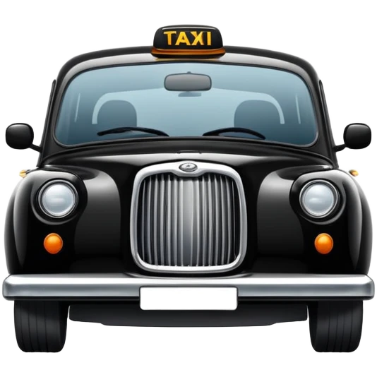 iconic black London taxi cab with rounded shape emoji