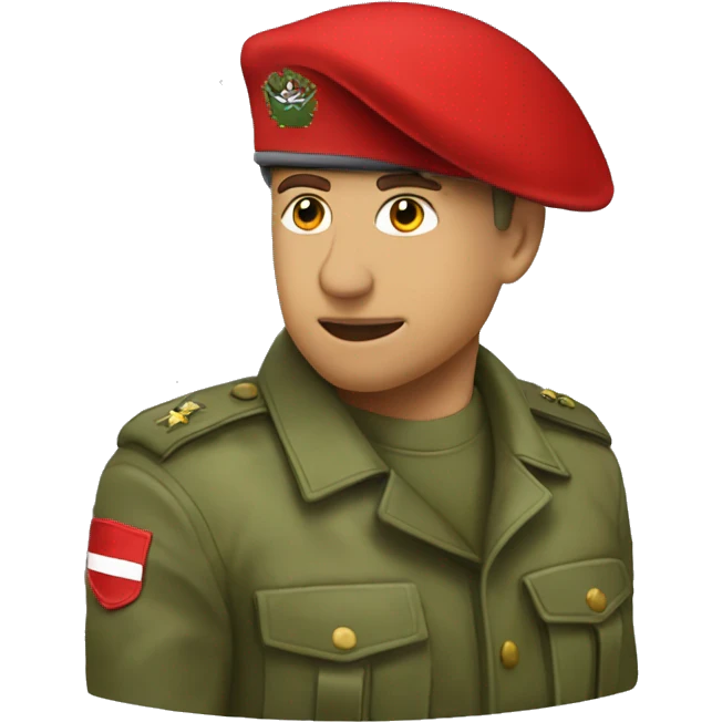 red parachutist beret emojis with army multi cam uniform. Add a 319 unit crest  emoji