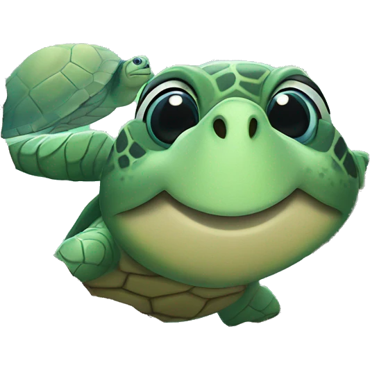 Sea turtles in a heart shape  emoji