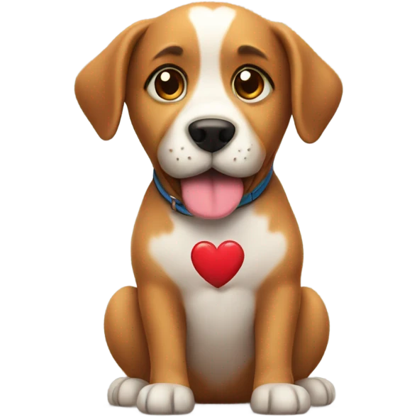 Dog with a heart emoji