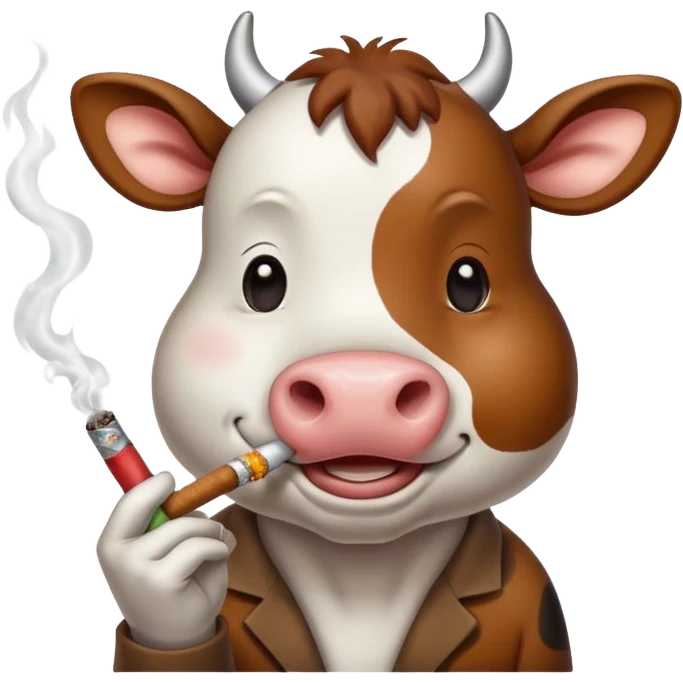 cute cow smoke weed emoji